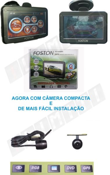 Gps Automotivo Foston Fs-470 Com Camera De Ré, Tv Digital