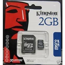 Cartão De Memória 2gb Micro Sd + Adaptador Kingston Original